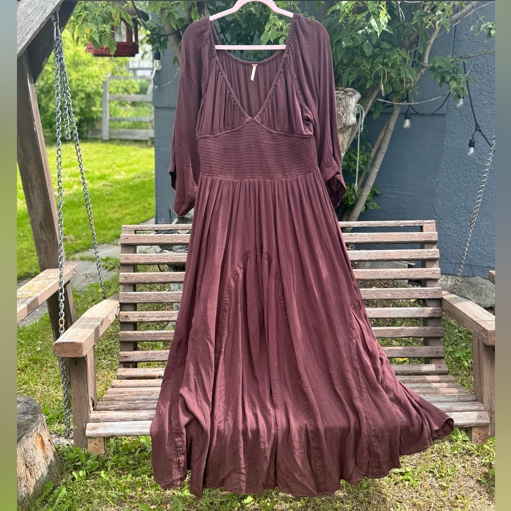 Free People Plum Long Sleeve Dress